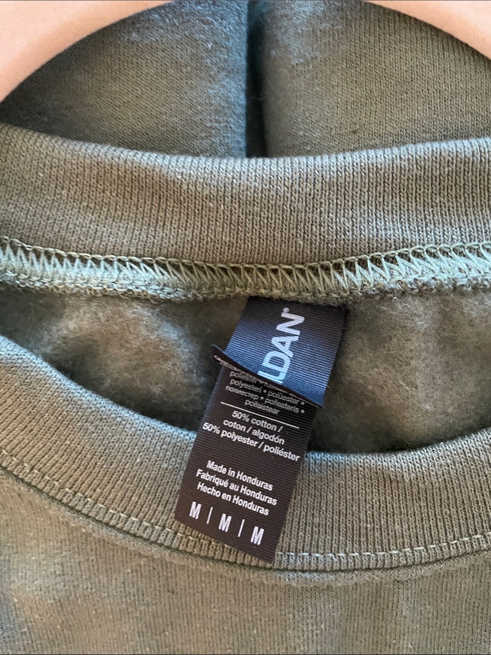 Gildan Olive Green Crewneck Sweatshirt with Scooter Frog Graphic - Picture 2 of 2